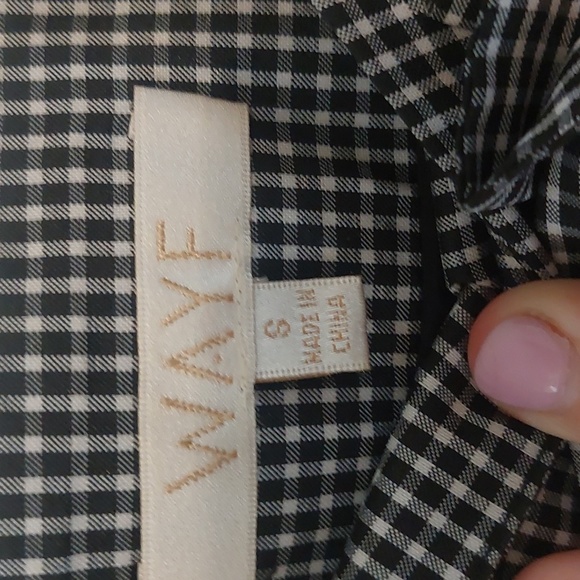 Black-and-white checkered skirt tie front - Picture 2 of 3